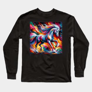 Unicorn Study - Fantasy AI Long Sleeve T-Shirt